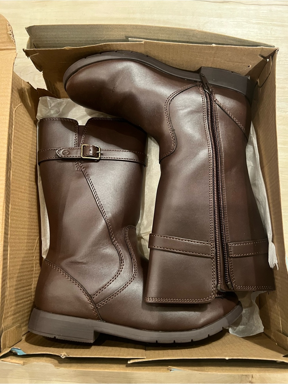 Stride Rite Girls Brown Tall Zip Boots